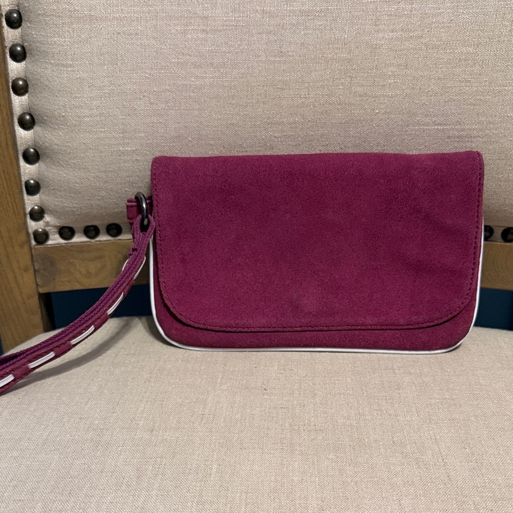 Proenza Schouler Magenta Suede Wristlet Clutch